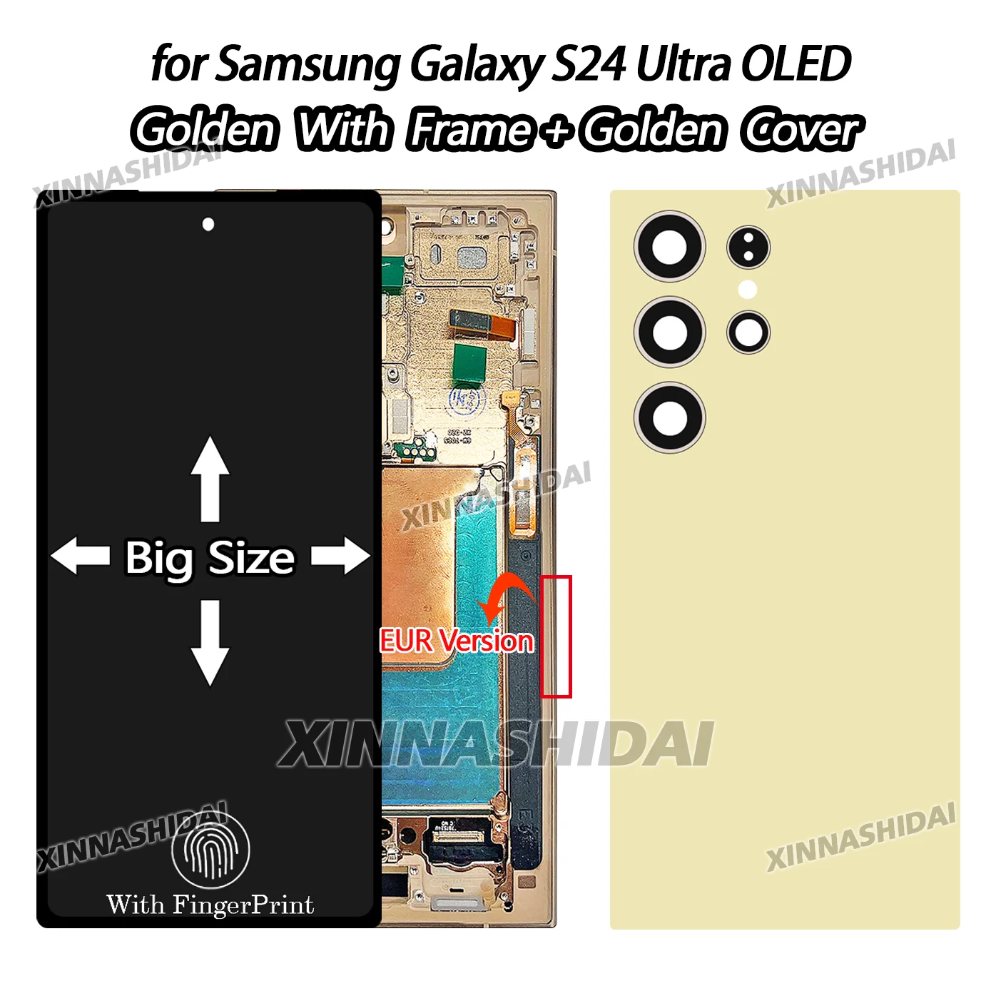 Hoogwaardig groot OLED-scherm voor Samsung Galaxy S24 Ultra LCD-display touchscreen digitizer voor S24 Ultra + frame vervanging