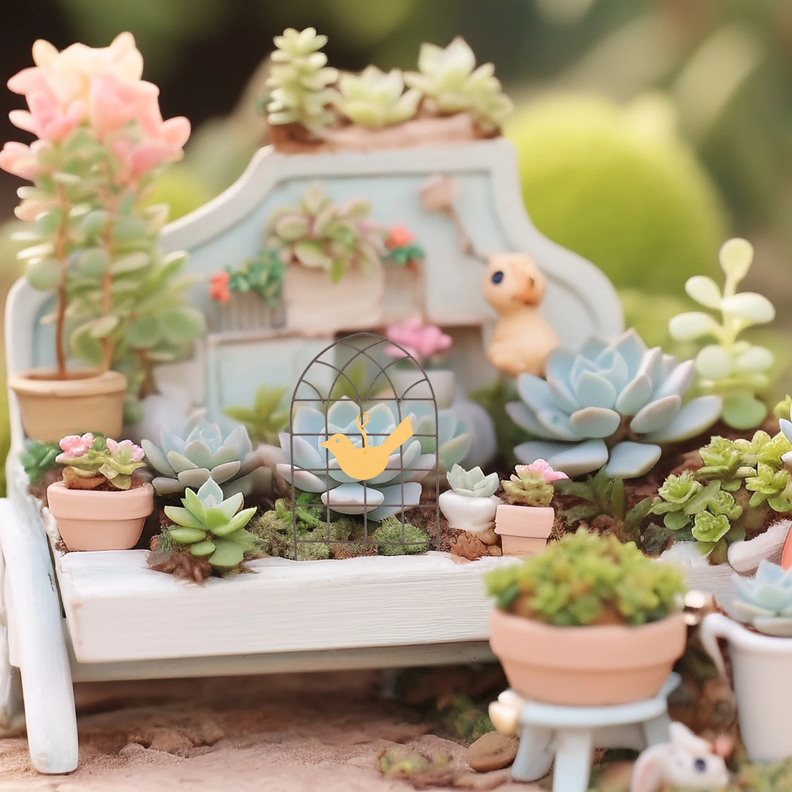 

2pcs Mini Flower Pot Fences Garden Stand Metal s Outdoor Decor Fence Statues Balcony Yard Ornament Micro Landscape