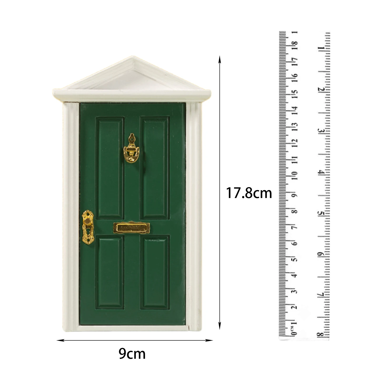 1:12 Scale Exquisite Miniature Dollhouse Door for Dollhouse Accessories and Kids\' Gifts Pointed Villa Door Props Ornaments