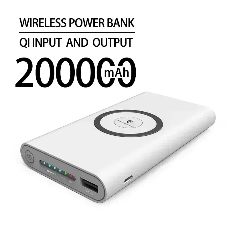 Frete grátis 200000 mAh banco de potência sem fio em dois sentidos carregamento rápido powerbank carregador portátil tipo-c bateria externa para iphone