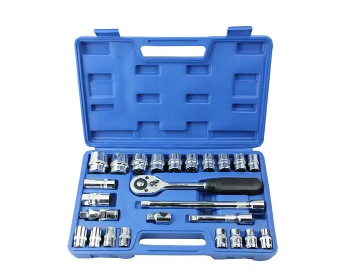 

25pcs Socket screwdriver ratchet wrench combination set Automobile maintenance 1/2" 5inch 10inch 16mm 21mm spark socket