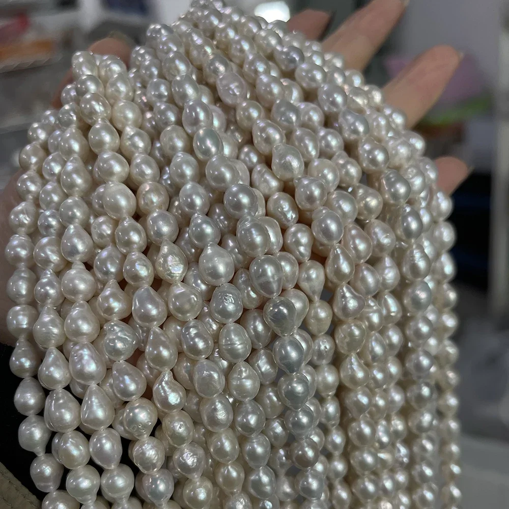 7-8mm 4A Natural Freshwater Pearl White Teardrop High Quality Isolated Bead Women Jewelry Make DIY Necklace Bracelet Accessories 4