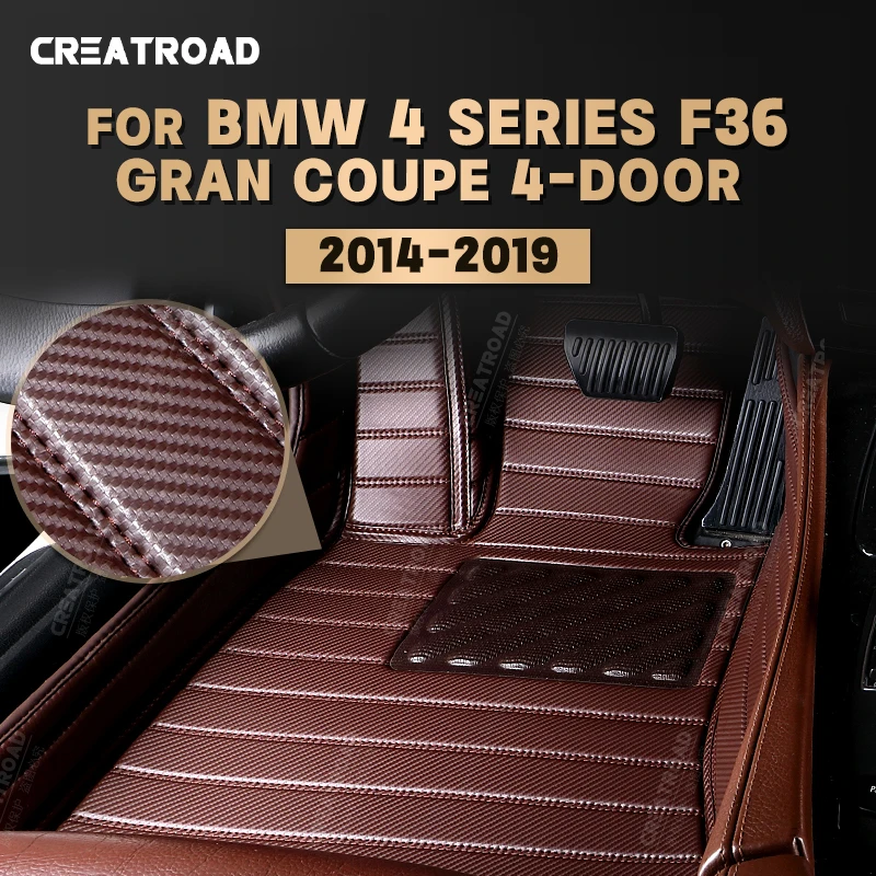 Carbon Fibre Floor Mats ForBMW 4 Series Gran Coupe F36（4-Door） 2014-2019 15 16 17 18 Foot Carpet  Auto Interior Accessories