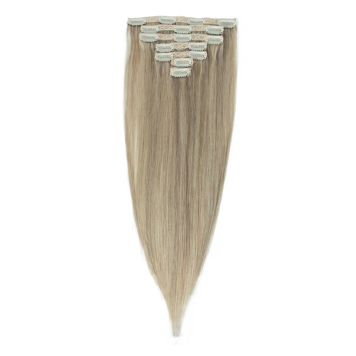 Ekstensi Rambut Clip in Baru Rambut Asli Manusia Alami Mesin Remy Clip in Extensions Double Weft 7PCS Clip Ins Untuk Menambah Volume