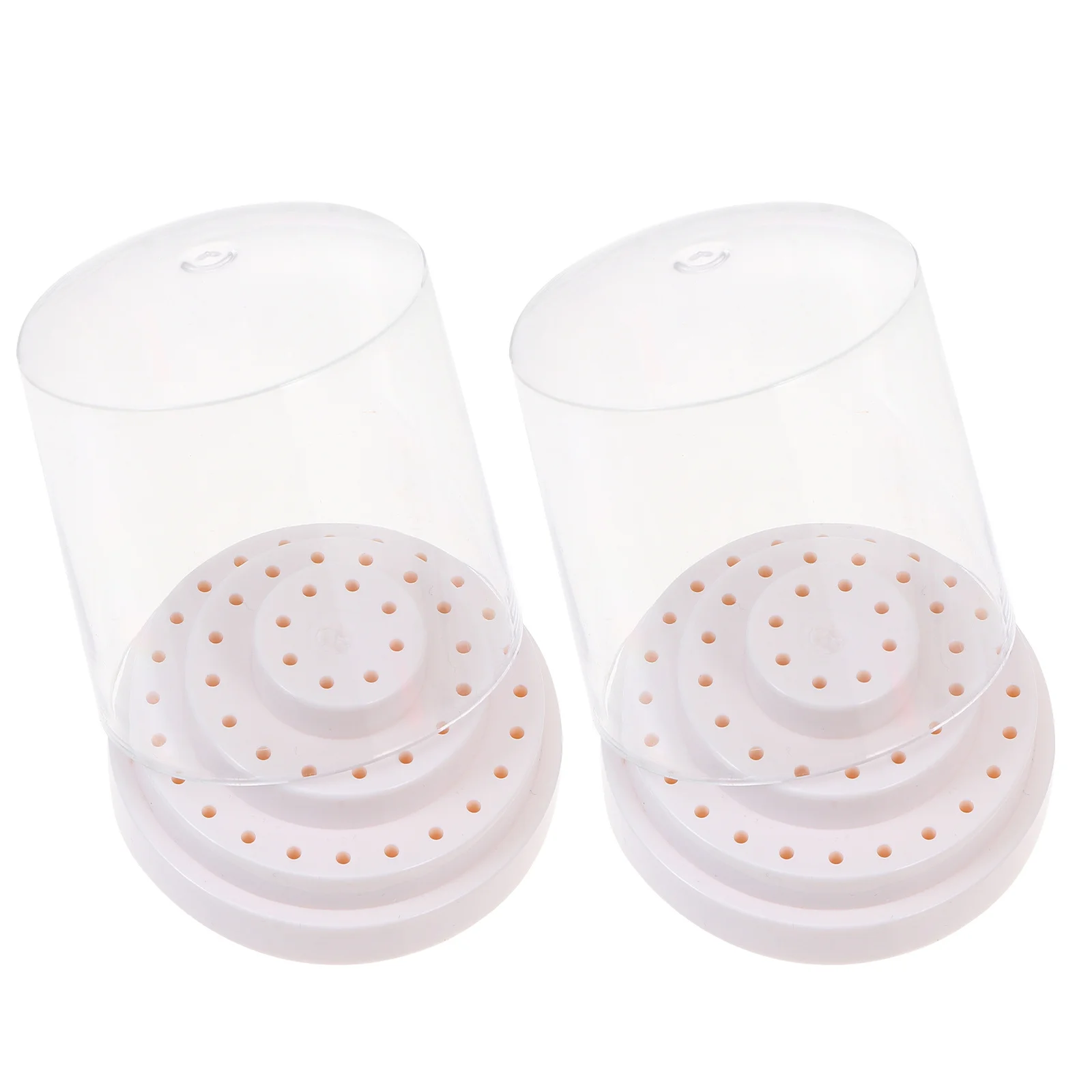 

2Pcs Nail Drill Bits Organizer 48-Hole Clear Storage Display Box for Nail Art Practice Salon Personal Use Durable Stand