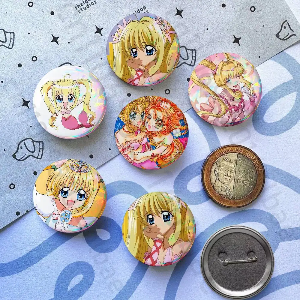 M-Mermaid Melody Pichi Pitch Pins 25mm 75mm 44mm 58mm 32m Brooches Badges Pins for Accessories