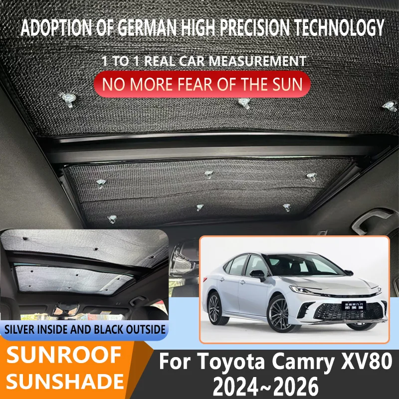 Sunroof Insulation Roof Visor For Toyota Camry XV80 2024~2026 2025 AXVH80 Sunshade Anti-UV Car Panoramic Roof Heat Shield Window