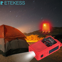 RETEKESS TR201 FM AM SOS Portable Emergency Radio LED Lighting Hand Crank Solar Radio Receiver For Camping