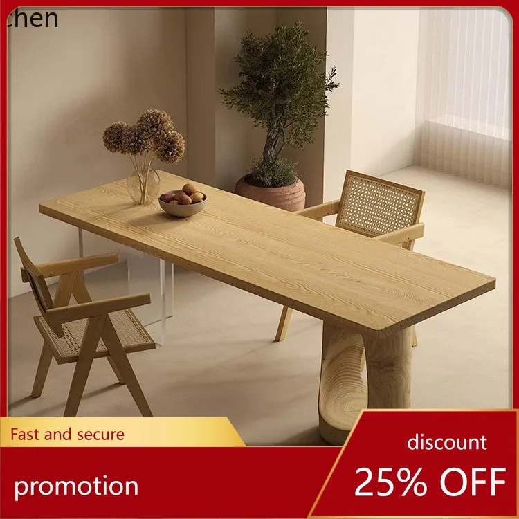 

LXC Solid Wood Large Board Table Acrylic Floating Dining Table Home Living Room Creative Desk Coffee Table