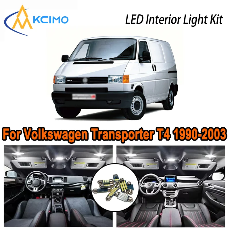 

For Volkswagen Transporter T4 1990-2003 1998 1999 2000 2001 LED Interior Dome Map Trunk Light Kit Car Led Lamps Canbus No Error