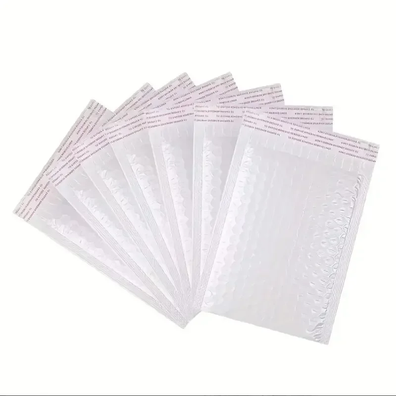 10/50pcs Composite Pearlescent Film Bubble Bag White Garment Packaging Express Bag Thickened Envelope Foam Waterproof Bubble Bag