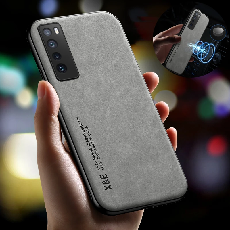 For Huawei NOVA 7 Pro Case Soft Silicone Car Magnetic Holder Phone Case For Huawei Nova7i Nova7 SE Shockproof Protect Back Cover