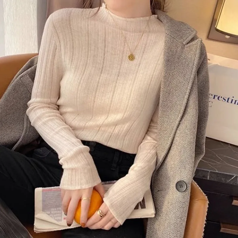 

Вязаный свитер, женские пуловеры, новый белый вязаный свитер с длинным рукавом, пуловер, женские топы, свитера Sueters De Mujer Q721