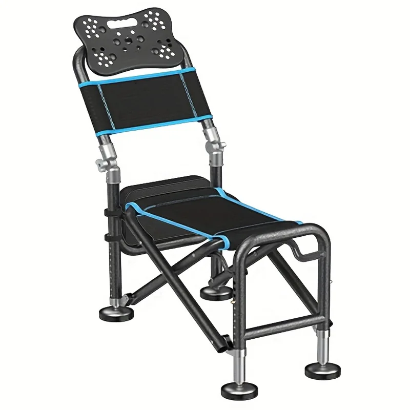 New Type of Multi-functional Portable and Foldable Fishing Chair Outdoor Carbon Steel Aluminum Alloy Folding with Rod Holder