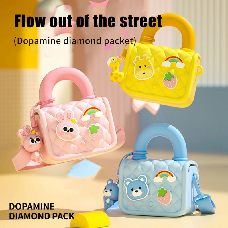 Multifunctional Children's Camera Bag Portable Cute Handheld Coin Purse Camera Accessories Yellow