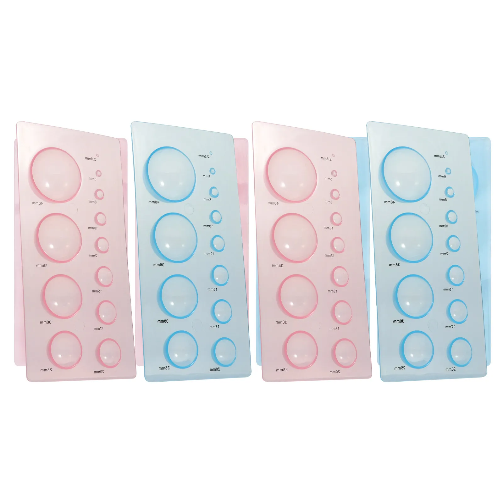 4Pcs Paper Quilling Mould Set ABS High-Durability Half Ball Dome Moulds for 3D Flower DIY Paper Quilling Tools