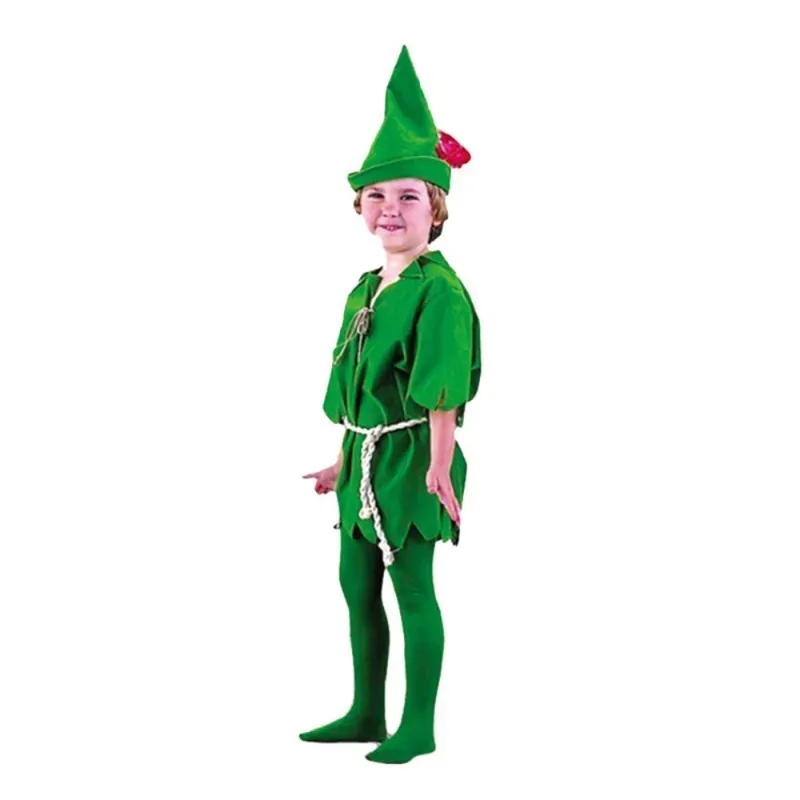 Green Elf Robin Hood Cosplay Halloween Party Performance Costume for Kids from Cartoon Movie X;2,F;5.N