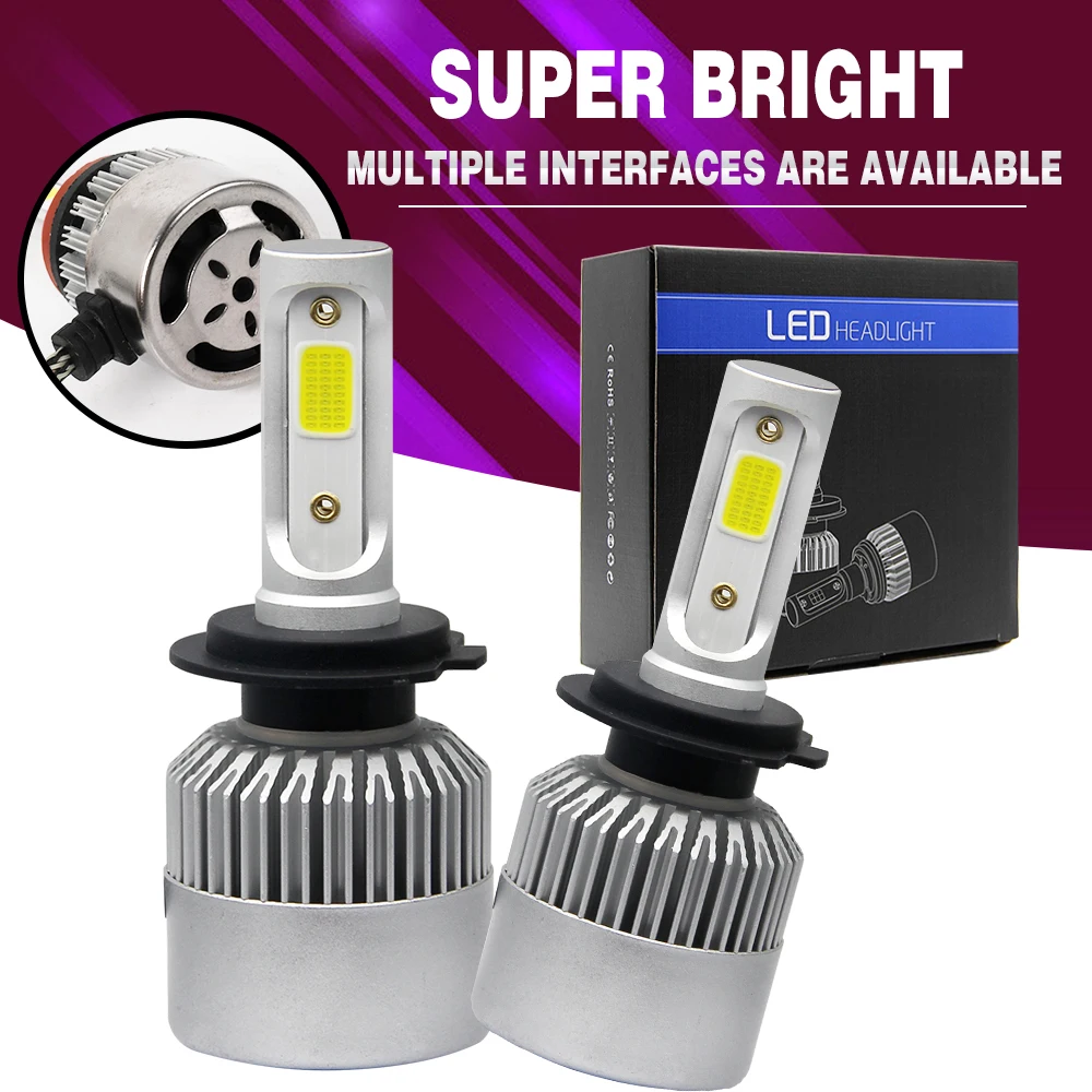 Лампа головного света HAOLIDE, 9007 лм, для автомобильных турболамп H1 H3 H7 H13 H11 9006 HB3 9005 HB4 6500K 12 В