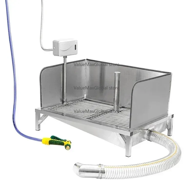304 Stainless Steel Automatic Flushing Dog Toilet – Indoor Medium-Size, Straight-Through Sewer Pet Bedpan Urinal