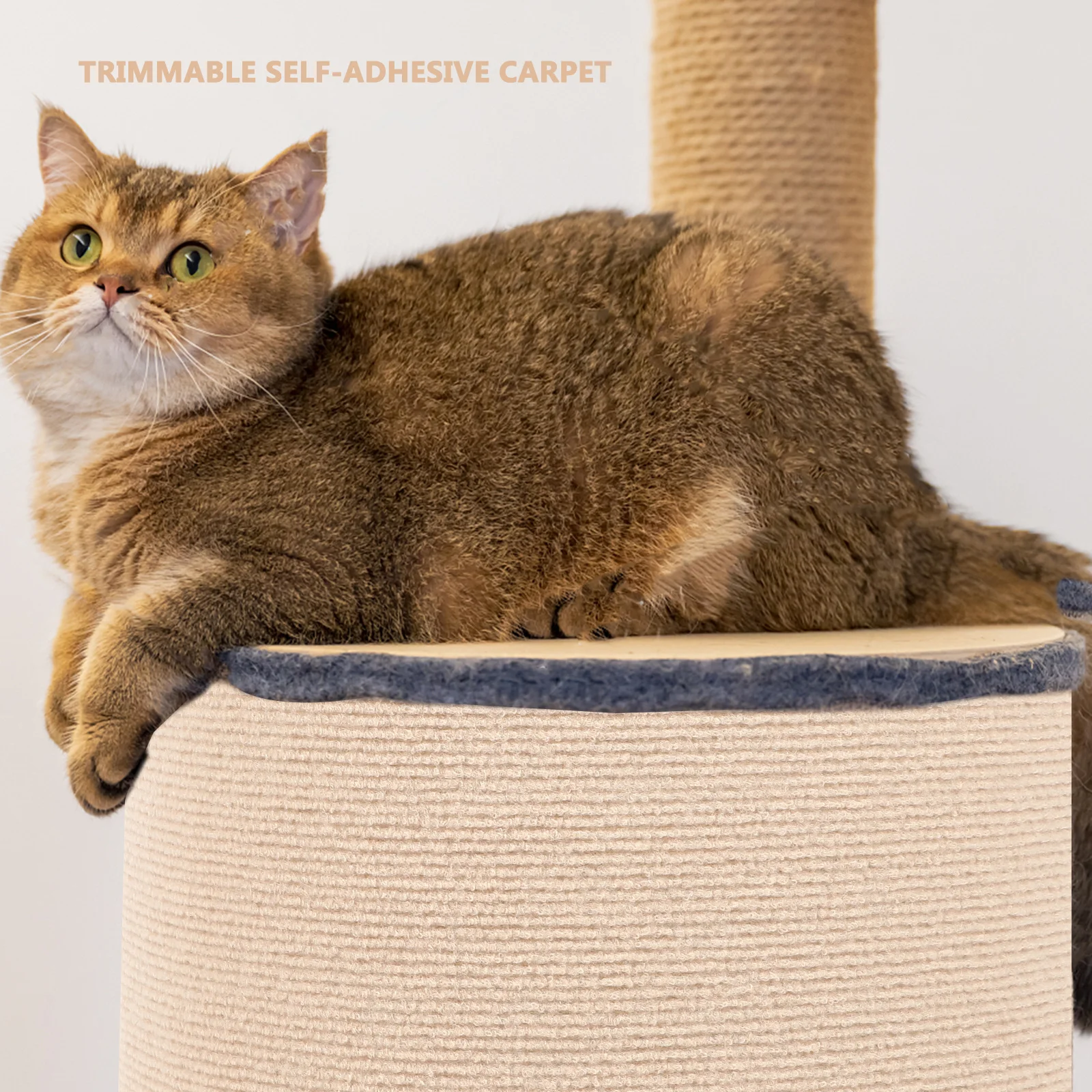 

Adhesive Carpet for Cat Tree Replacement Wear-Resistant Scratch Pad Safe Light Material Fits Any Size Cat Scratcher Furniture