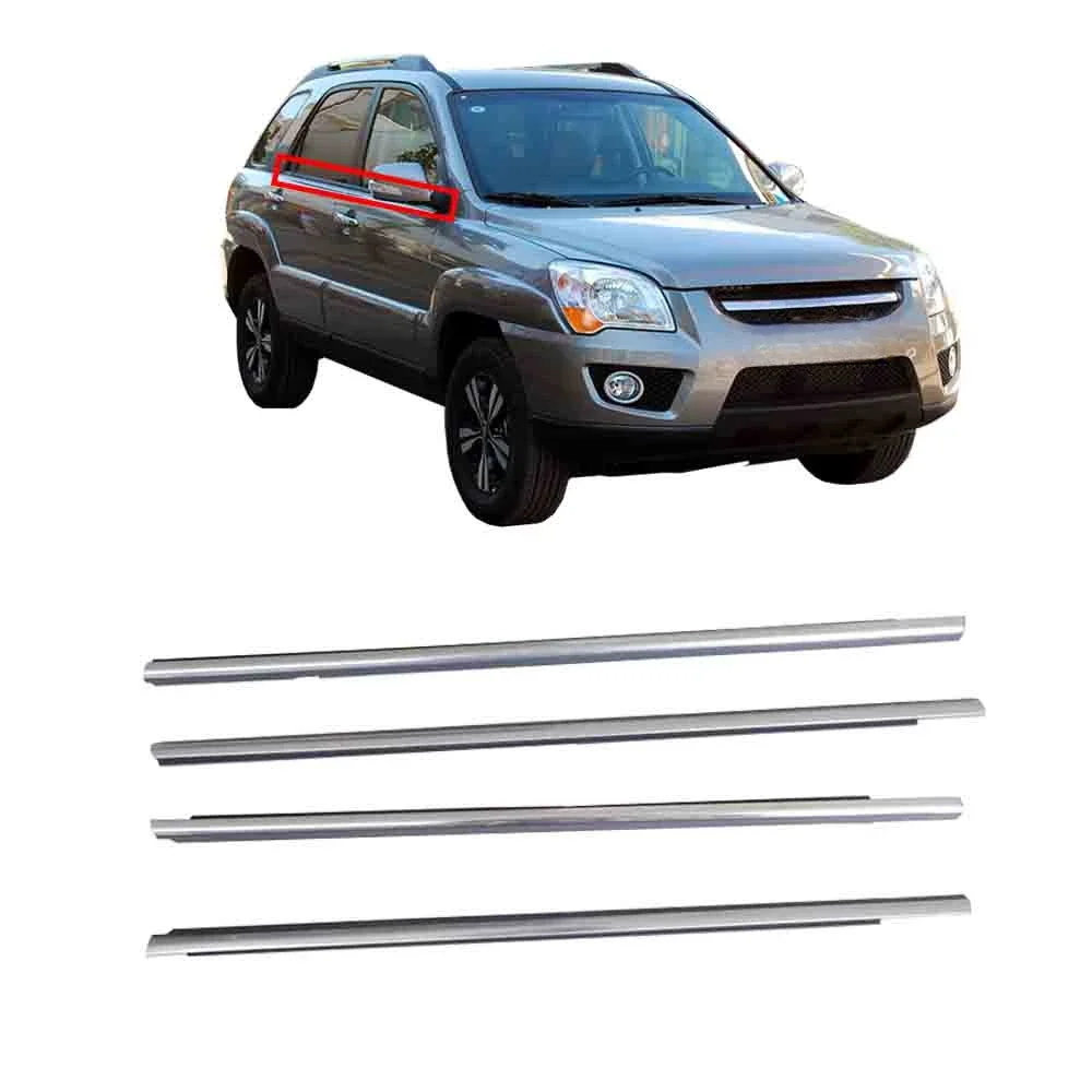 4 Pcs Chrome Outside Window Glass Rubber for Kia Sportage Glass Protective Weatherstrip for Glass Outer Laminate Rubber