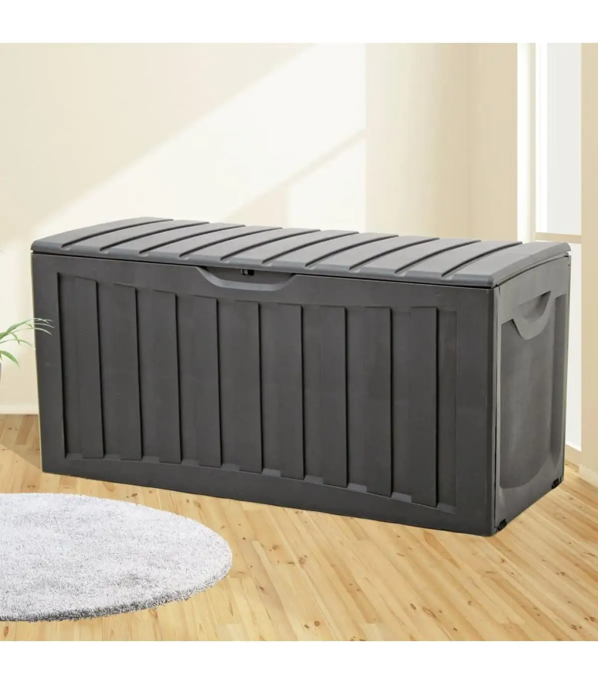 Storage baskets black polypropylene storage box 118x53x57 cm