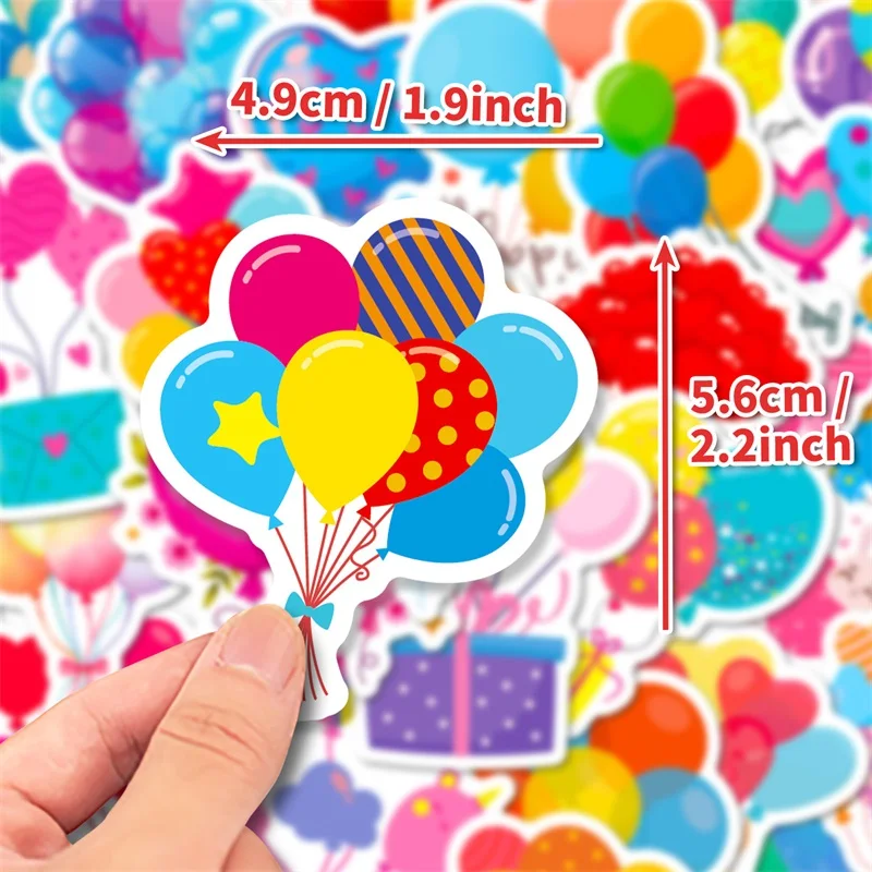 10/30/50PCS Cartoon Balloon PVC Sticker Aesthetic Colorful Decoration Scrapbooking Korean Stationery School Supplies for Kids