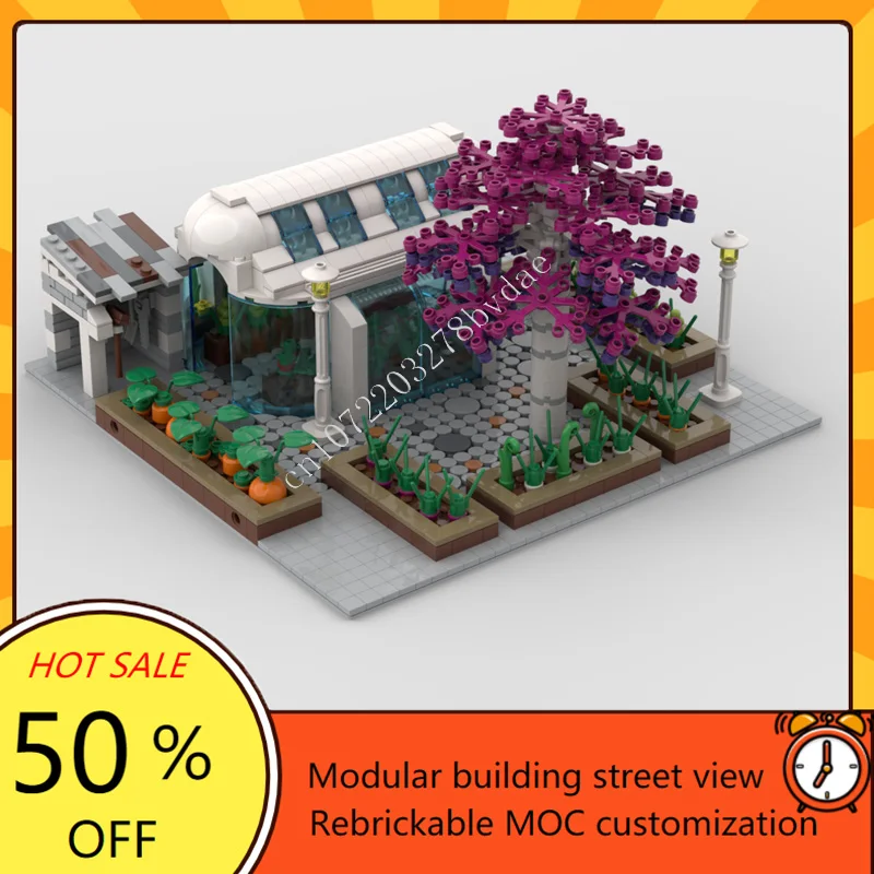 

1168 шт., городской сад, модульная MOC, креативная модель с видом на улицу, строительные блоки, архитектура, сделай сам, образование, сборная модель, игрушки, подарки