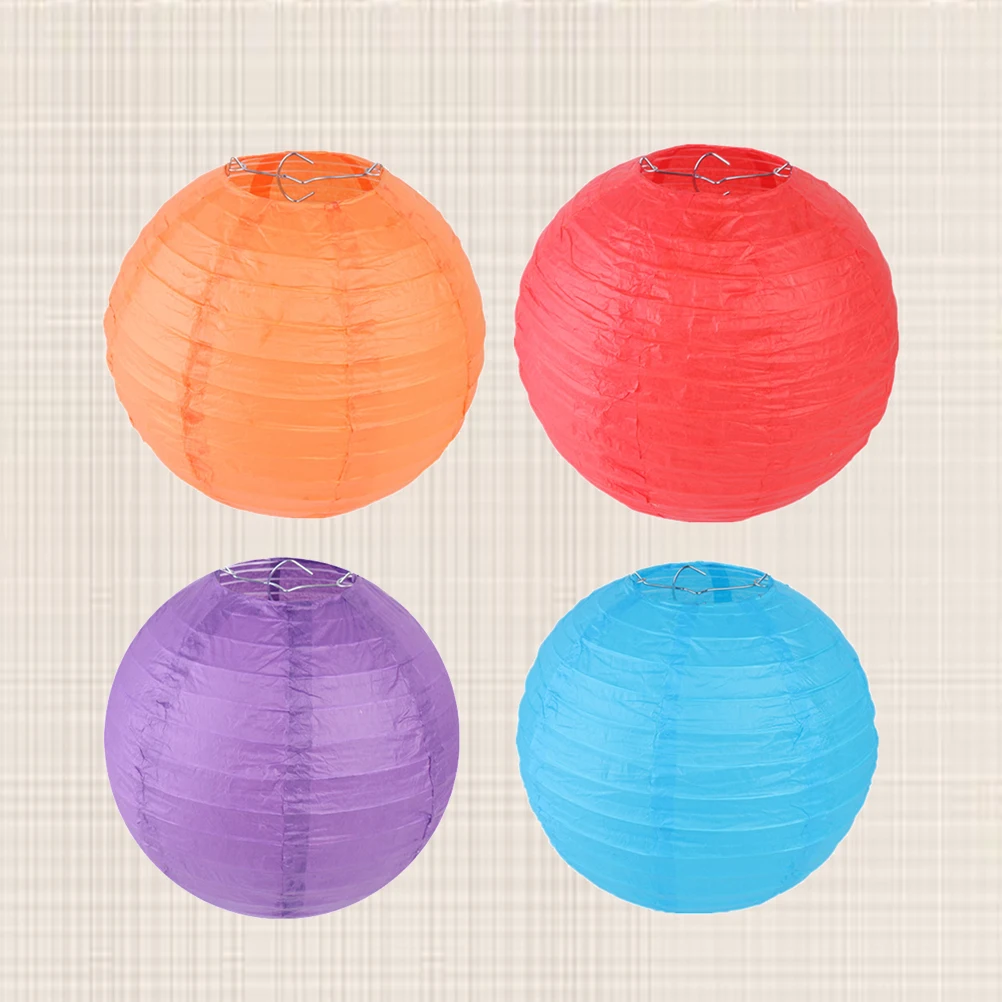 

12 Pcs 4 6 8 Inch Blue Dark Purple Colorful H made Party Colorful Paper Decorations Foldable Home Wedding