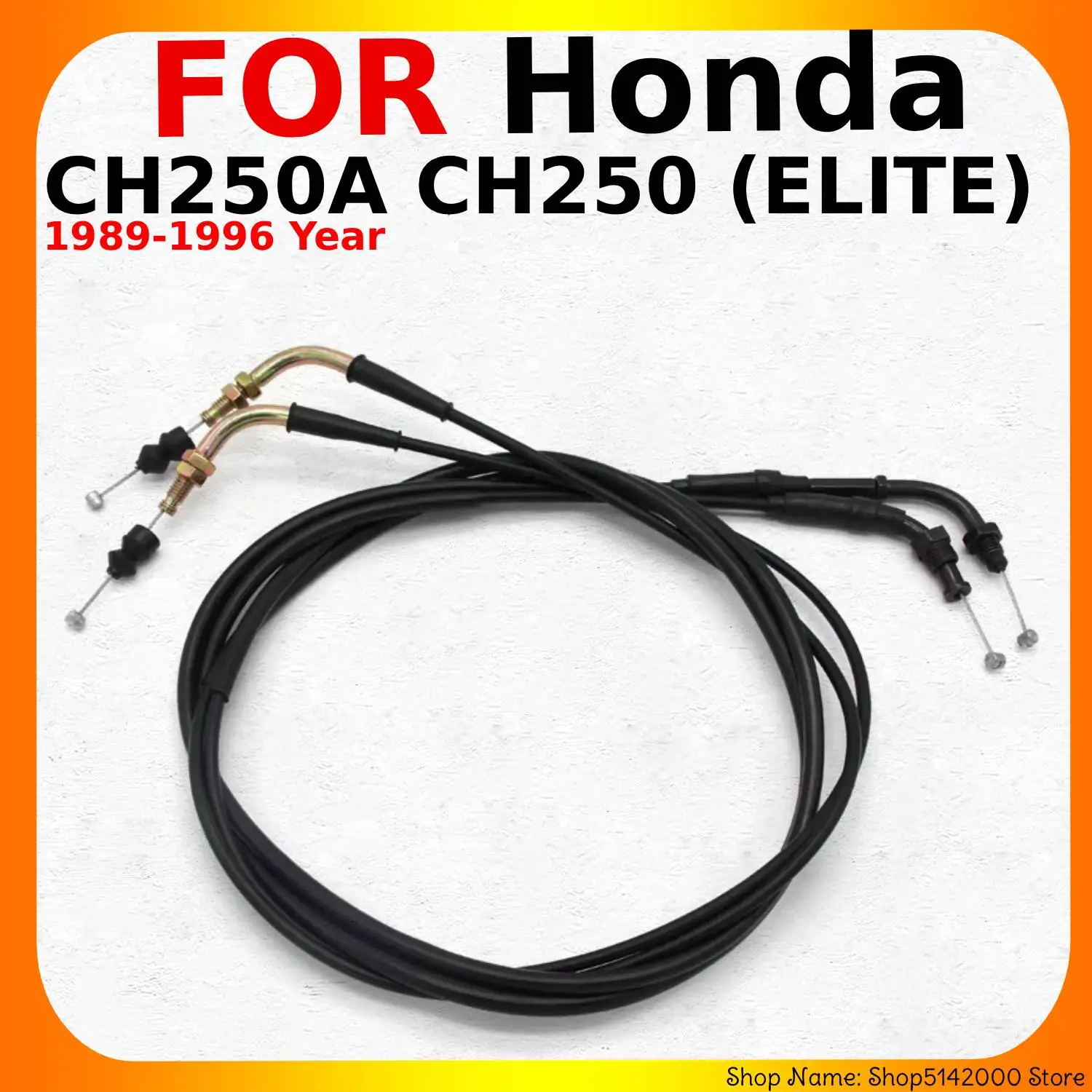 Motorcycle Push&Pull Throttle Cable Line Wires Scooter Acceleration For Honda CH250 Elite 1989 1990 1991-1996 OEM:17910-KAB-770