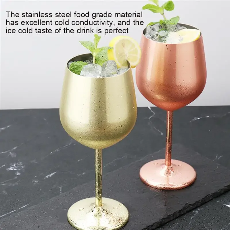 500/220ml Stainless Steel Goblet Champagne Cup Wine Glass Cocktail Glass Creative Metal Wine Glass for Bar Restaurant Cocktail