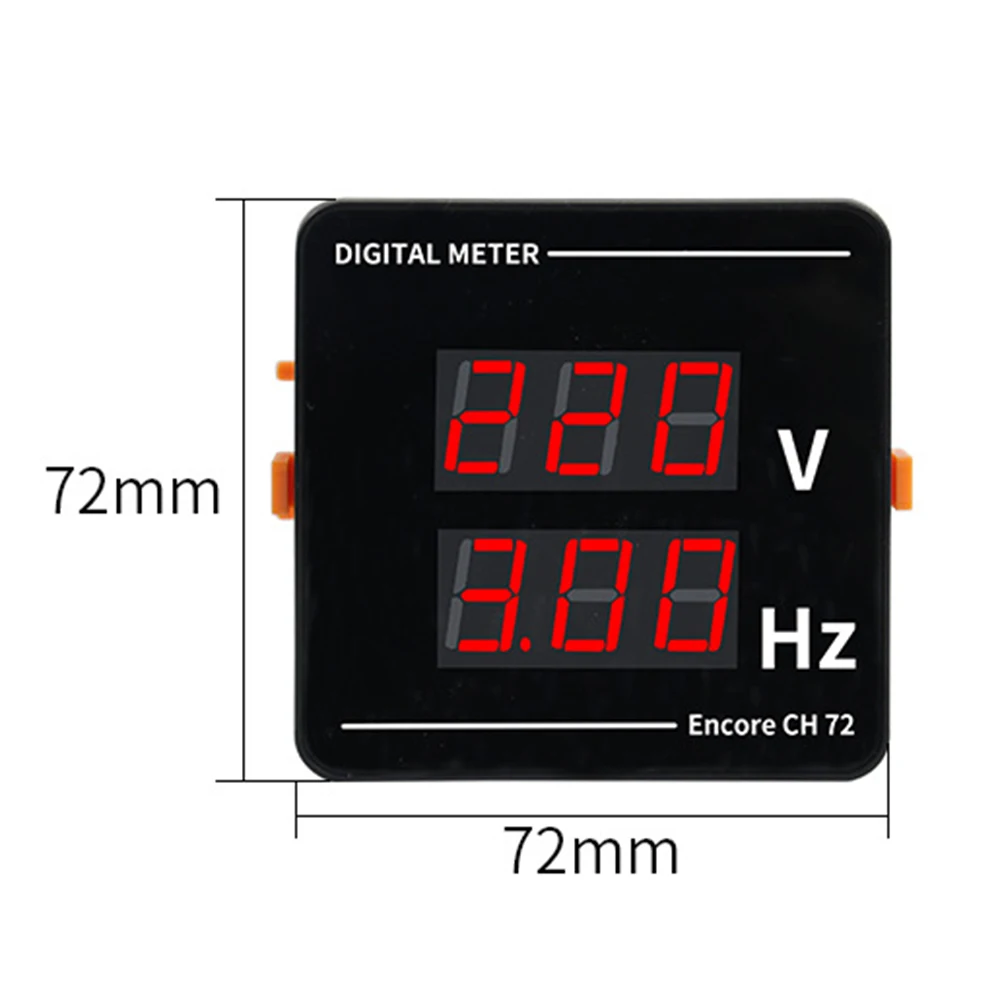 AC 50-500V 10.0-99.9Hz Hertz Digital AC Voltage Power Frequency Combination Meter Embedded Voltmeter 72*72mm