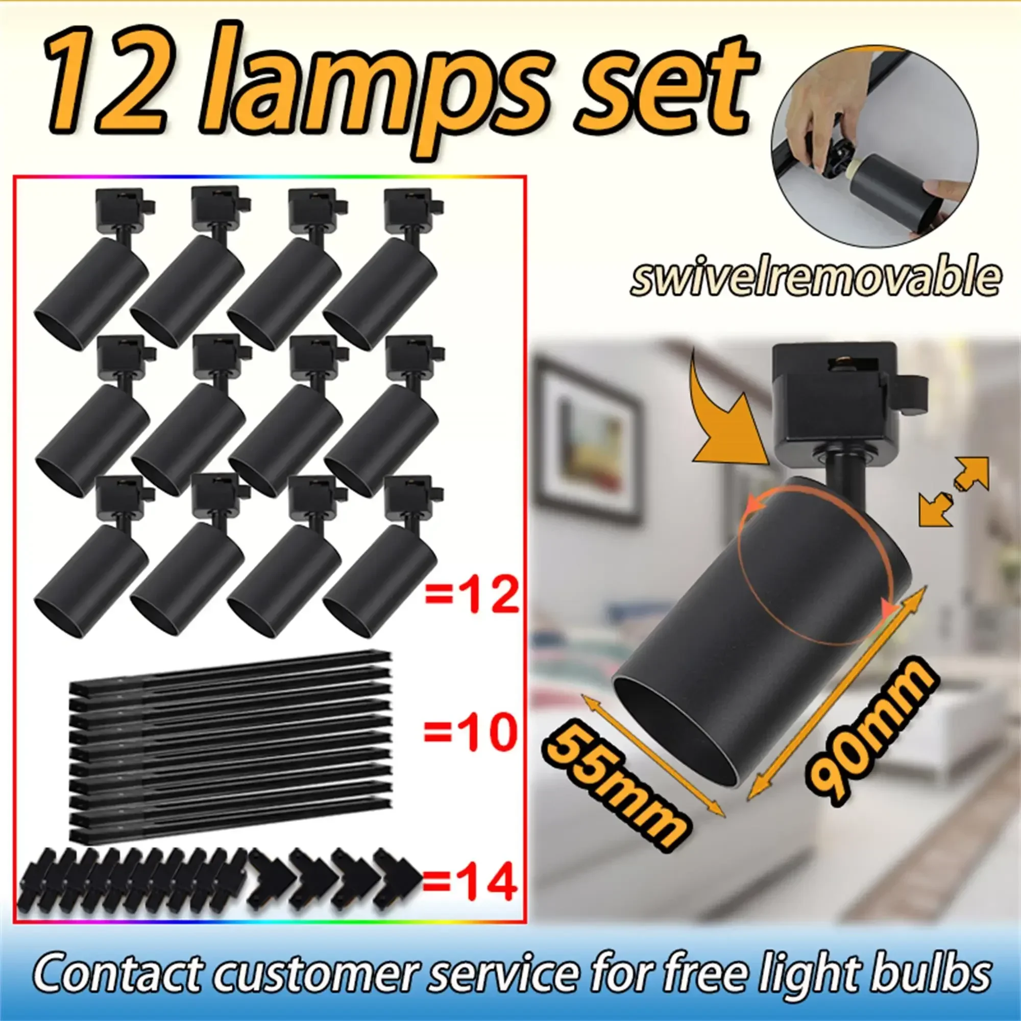 GU10 Light Fixture GU10 Track Light Set Smart Spotlights Replace Dimming Rail Lighting Kitchen Spot Light Ceiling 110V Light