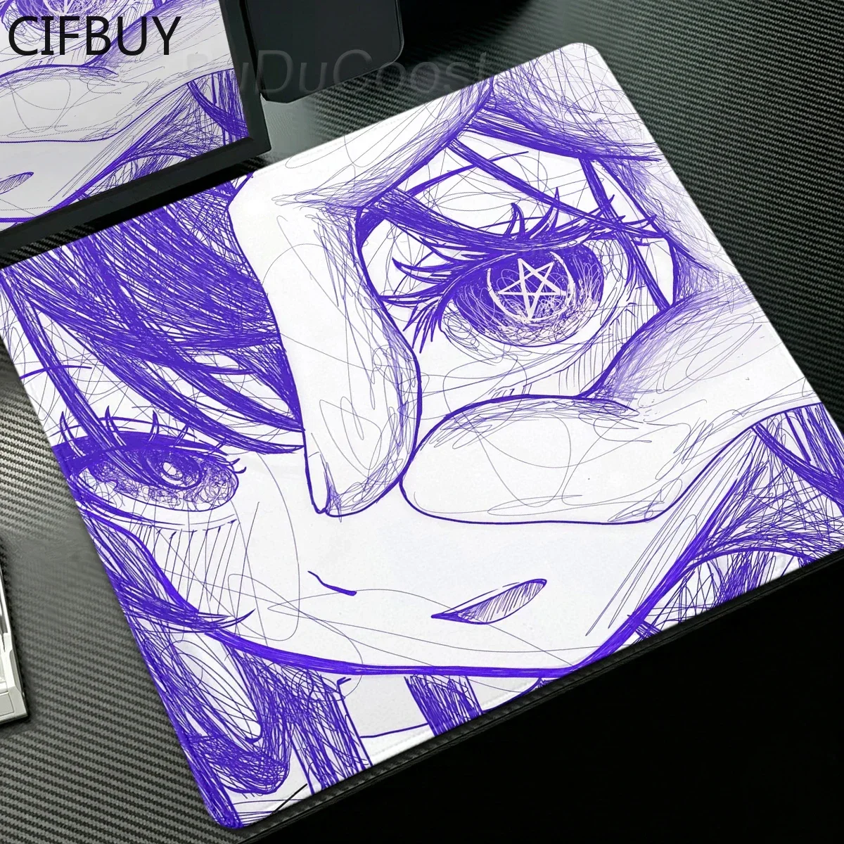 Anime Girl Aesthetics Mouse Pad Speed Gaming Keyboard Desk Mat PC Accessories Office Rubber Black Mousepad Desks Decort Playpad