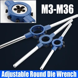 Ajustável redondo Die Wrench, Manual Die Wrench Holder, Circular Die Handle, Ferramenta de mão para ferramentas de rosqueamento Dies, M3-M36, 1Pc