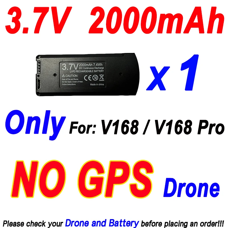 Originele V168 GPS Batterij 7.4V 3000mAh Voor V168Pro Max Drone 3.7V 2000mAh Batterij Voor V168Pro RC quadcopter Accessoires Deel