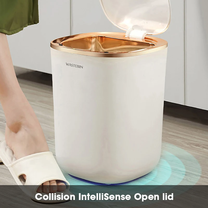 

Light luxury Trash Can Smart Induction Trash Can, With Cover, For Household Kitchen, Bathroom, Bathroom, Induction Type