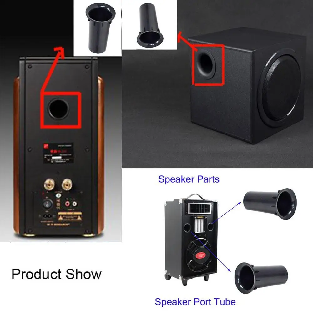 Black Audio Guide Hole Bass Air Ports Speaker Cabinet Port Tubes Speaker Port Tube 35x67mm Air-Speaker Subwoofer Hifi Accessorie