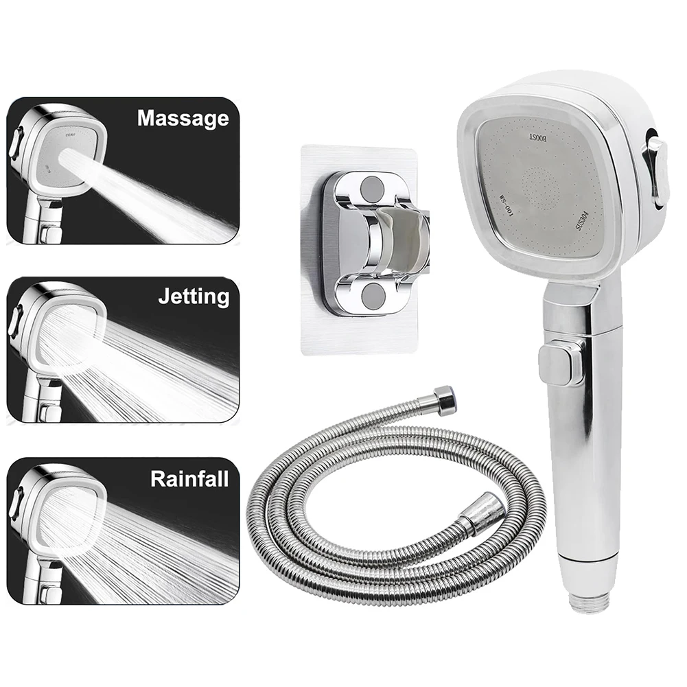 RV \\Camper Shower \\Head Hose \\Booster \\Shower Head With Filter 3 Spray \\Modes 60 Inches Encrypted Pipe Convenient Switch