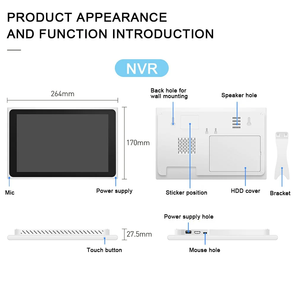 Inlifecam Tuya Smart APP 8CH 3.0MP Outdoor PTZ Pan Tilt Wireless NVR Kit WIFI IP Camera Security System 10.1 Screen