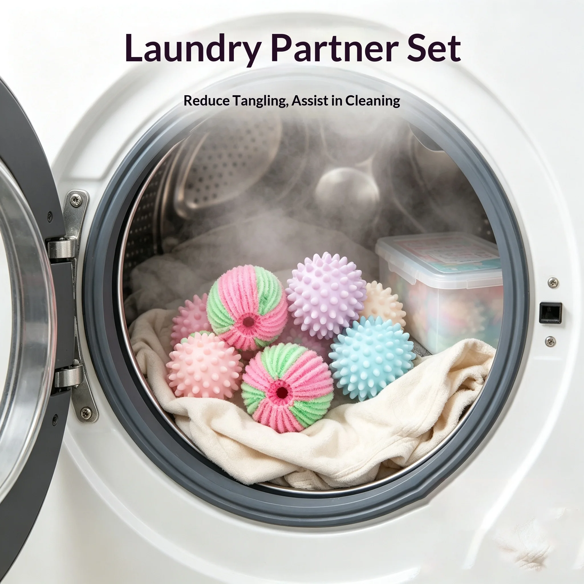 Reusable Washing Balls Set Hair Catcher Anti‑Tangling Laundry Balls for Washing Machine Household Laundry Supplies