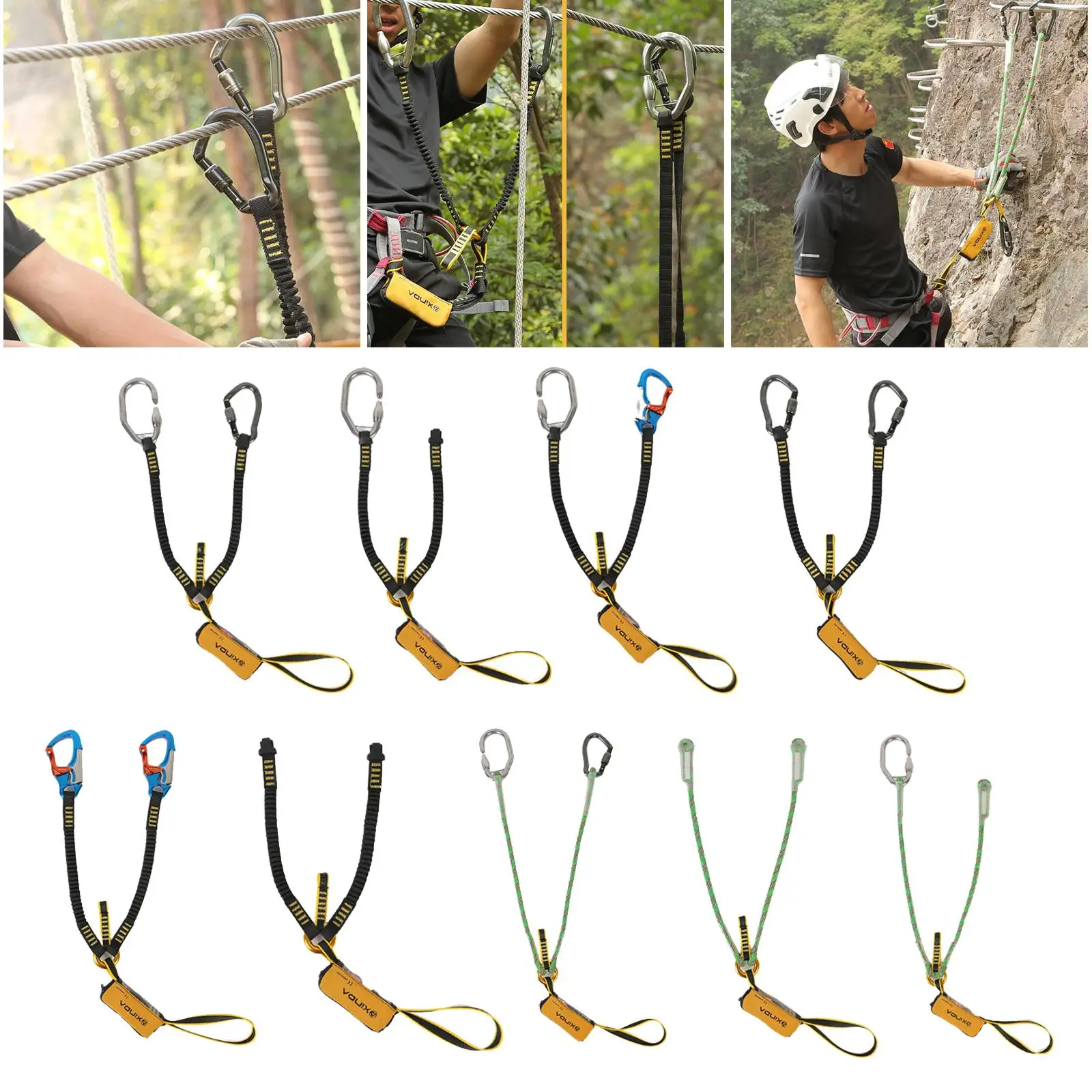 Lanyard sabuk Rappelling Anti jatuh, tali pengikat pengait tali