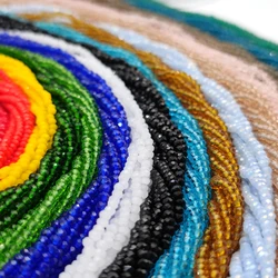 1mm Round Faceted Flat Czech Glass Beads Crystal Spacer Loose Beads Handmade for Jewelry Making DIY Bracelet Necklace