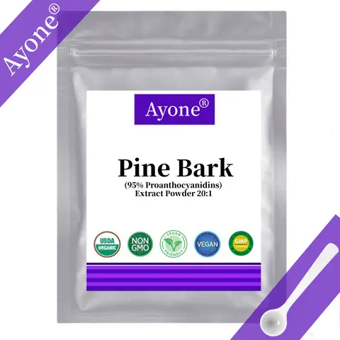 Pinus Pinaster 수피 추출물 분말, 연안 소나무 추출물 분말, 미백 및 주근깨, 항산화, 무료 배송, 인기 판매