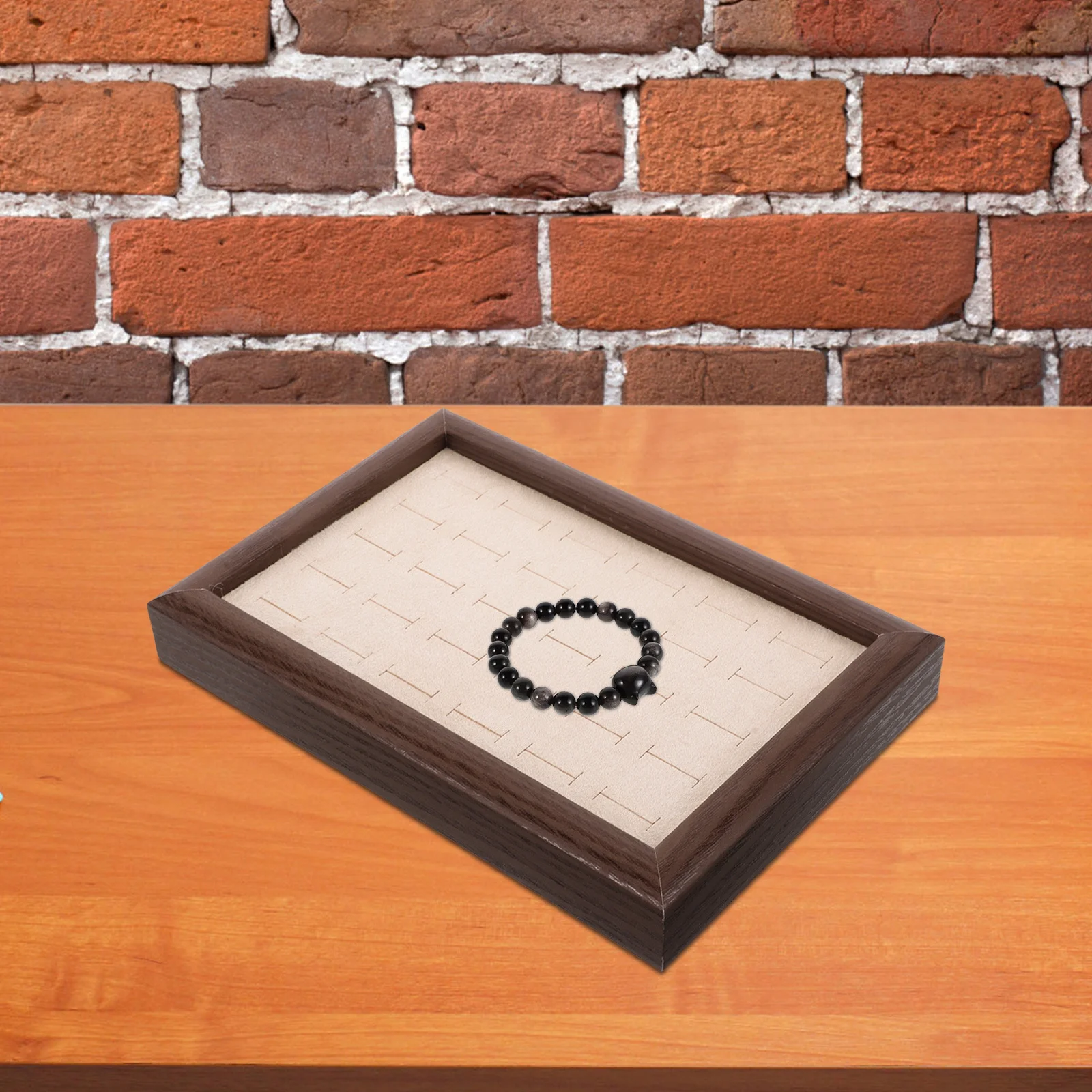 

Деревянный органайзер для колец, лоток для ювелирных изделий, 30 отделений, ожерелье, кольцо, серьги, органайзер для хранения, орех цвета