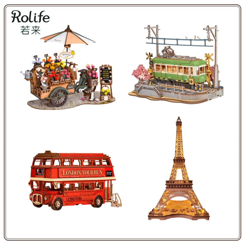 

Новинка в наличии Rolife, полный цветов, поплавок «сделай сам», изысканная сборная игрушка, деревянная сборка ручной работы, модель, орнамент, подарок на день рождения