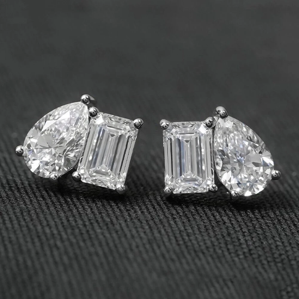 Thumbnail 2 - #11 Trending Moissanite Stud Earrings Right Now