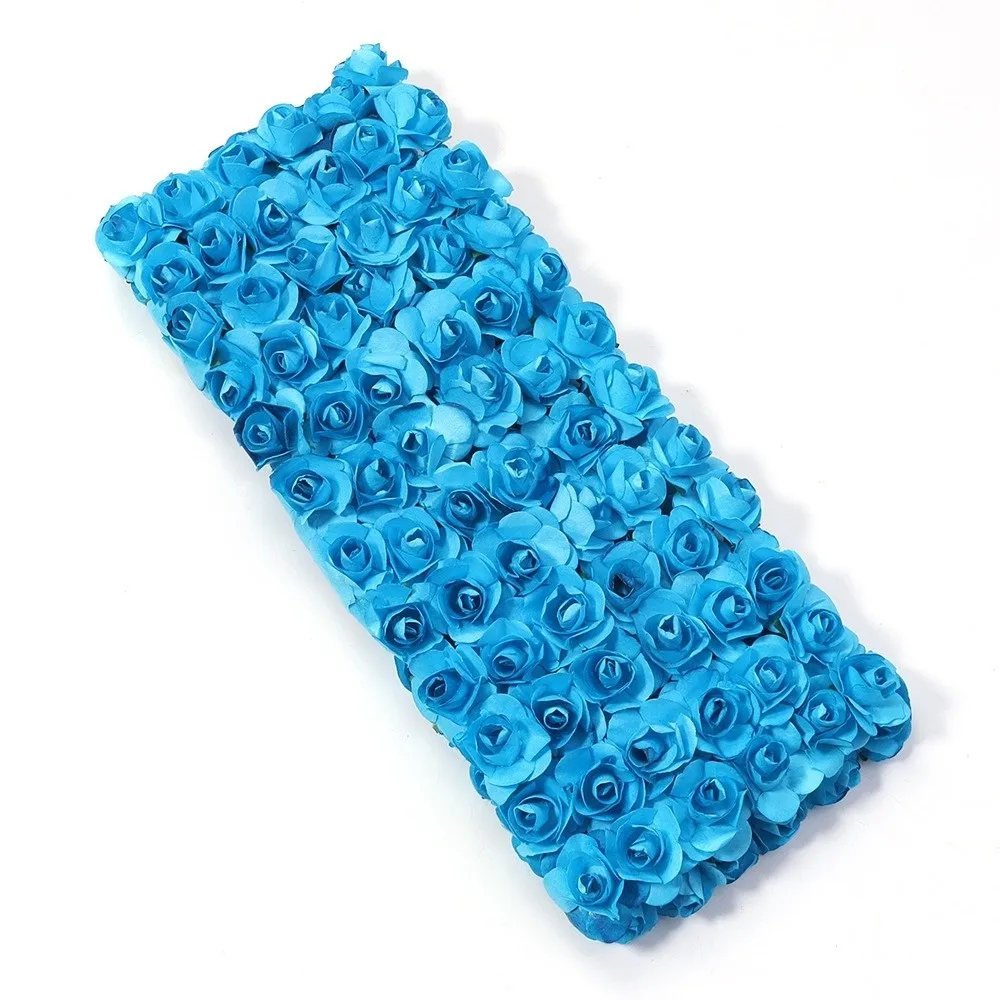 144PCS New Mini Artificial Rose Flower 2CM DIY Paper Rose Bouquet Home Decor Paper Rose Fake Flower Bouquet Home Decor