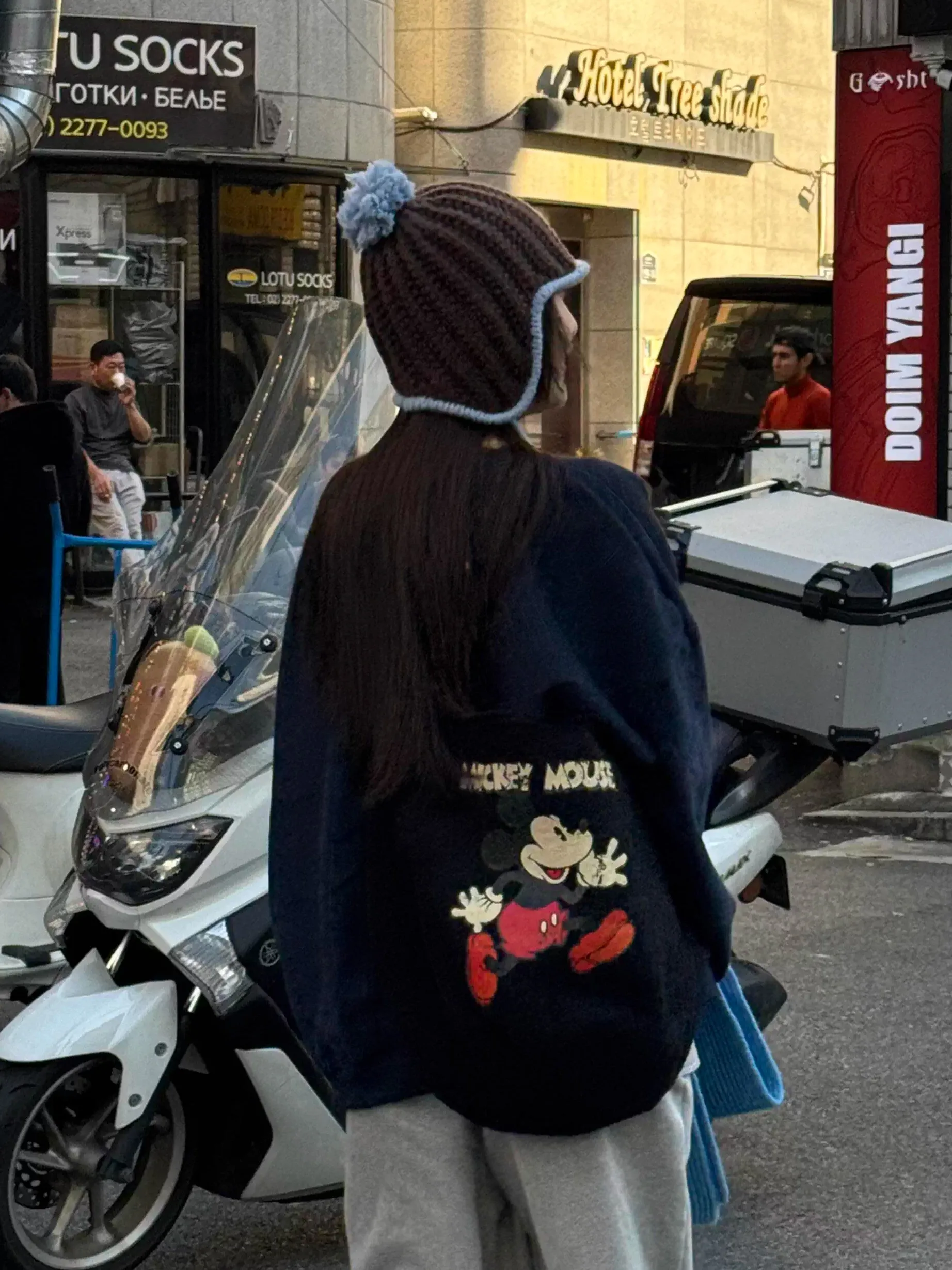 이스트 토데이 히트 카툰 프린트 라운드 넥 스웨트셔츠 순면 루즈핏 캐주얼 가을 겨울 여성 패션 스트리트웨어