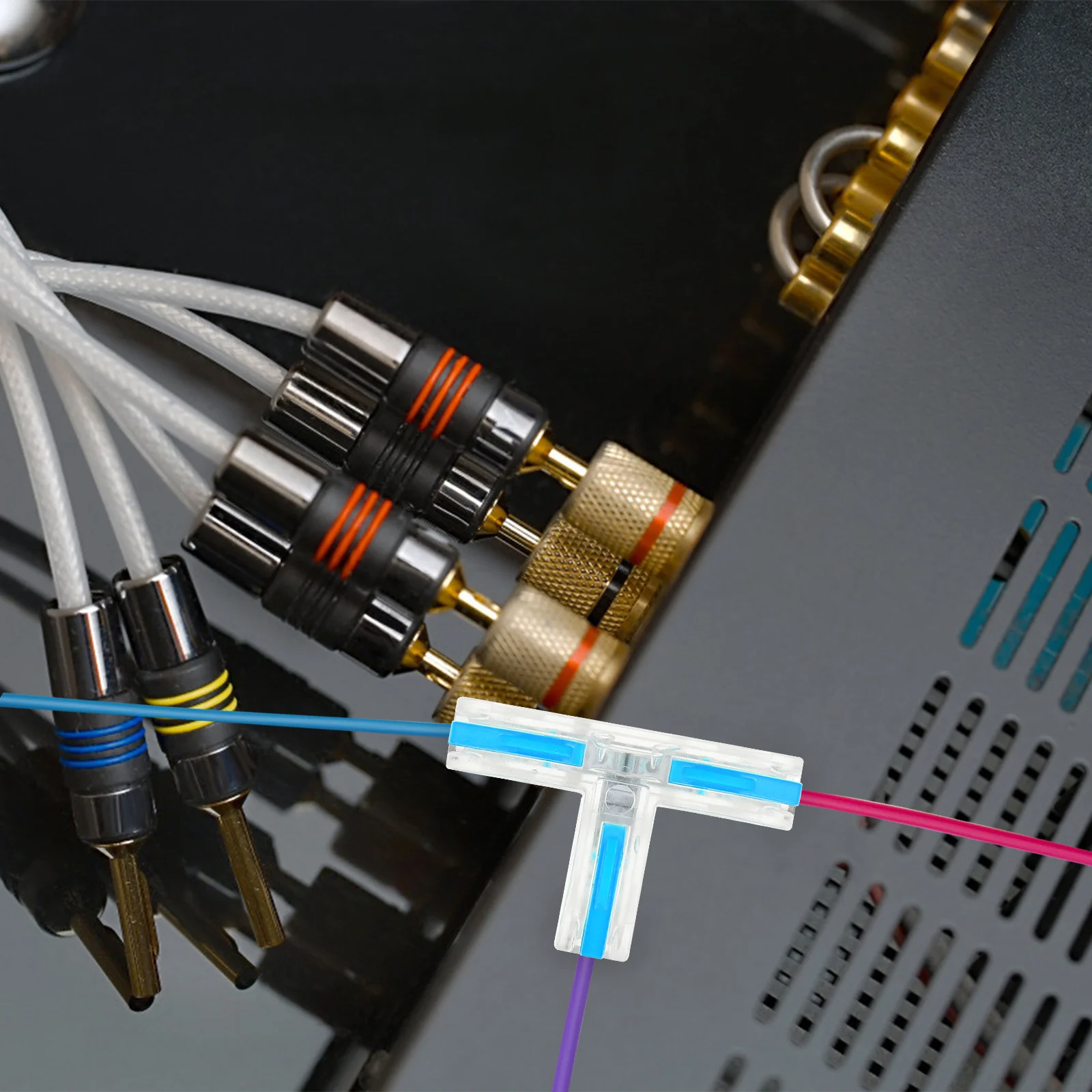 

10Pcs T-Type Insulated Terminal Connector Set Copper Cable Terminals for Connection Household Appliance Wiring Repair